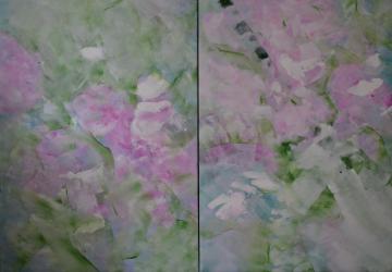 Pivoine II - tableau abstrait